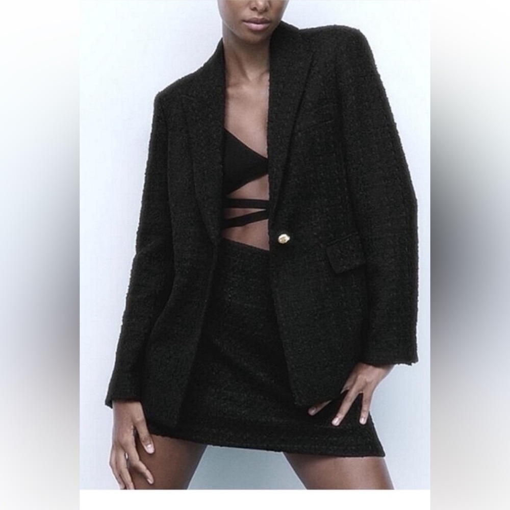 ZARA 2 SET  Textured jacket and skirt NEW